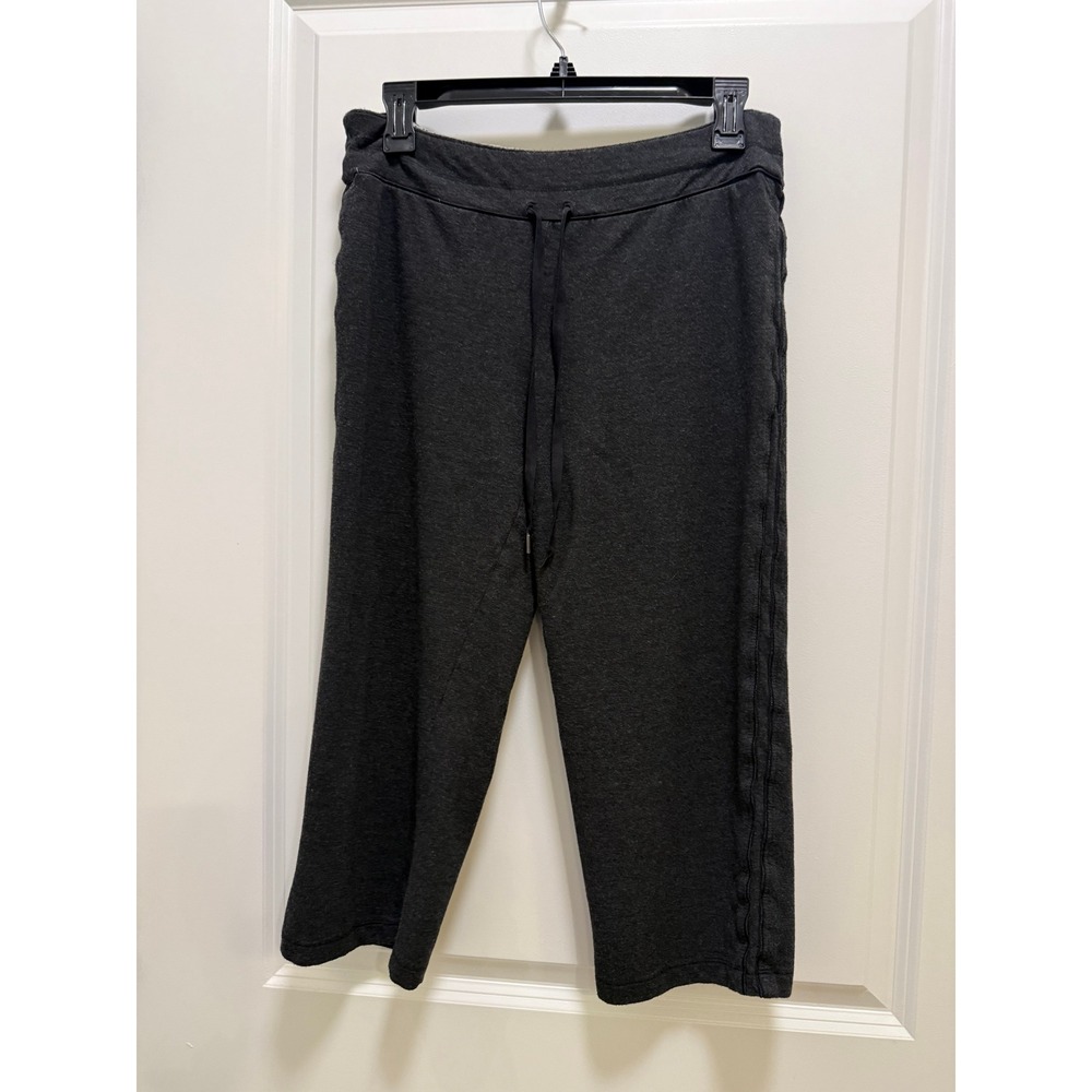 Green Tea Charcoal Gray Cropped Sweatpants Capri Joggers Medium